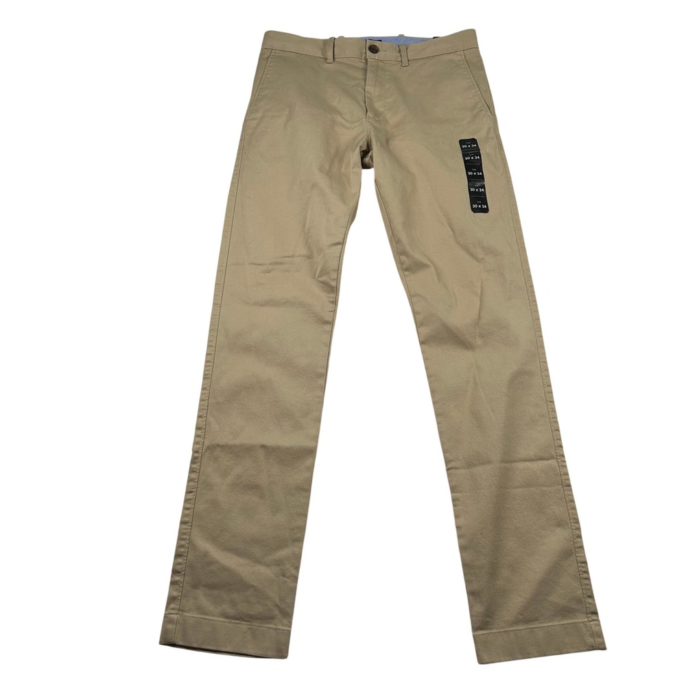 J.Crew Pants Mens 30x34 Slim Original Chino Khaki Tan Preppy Classic Flat Front